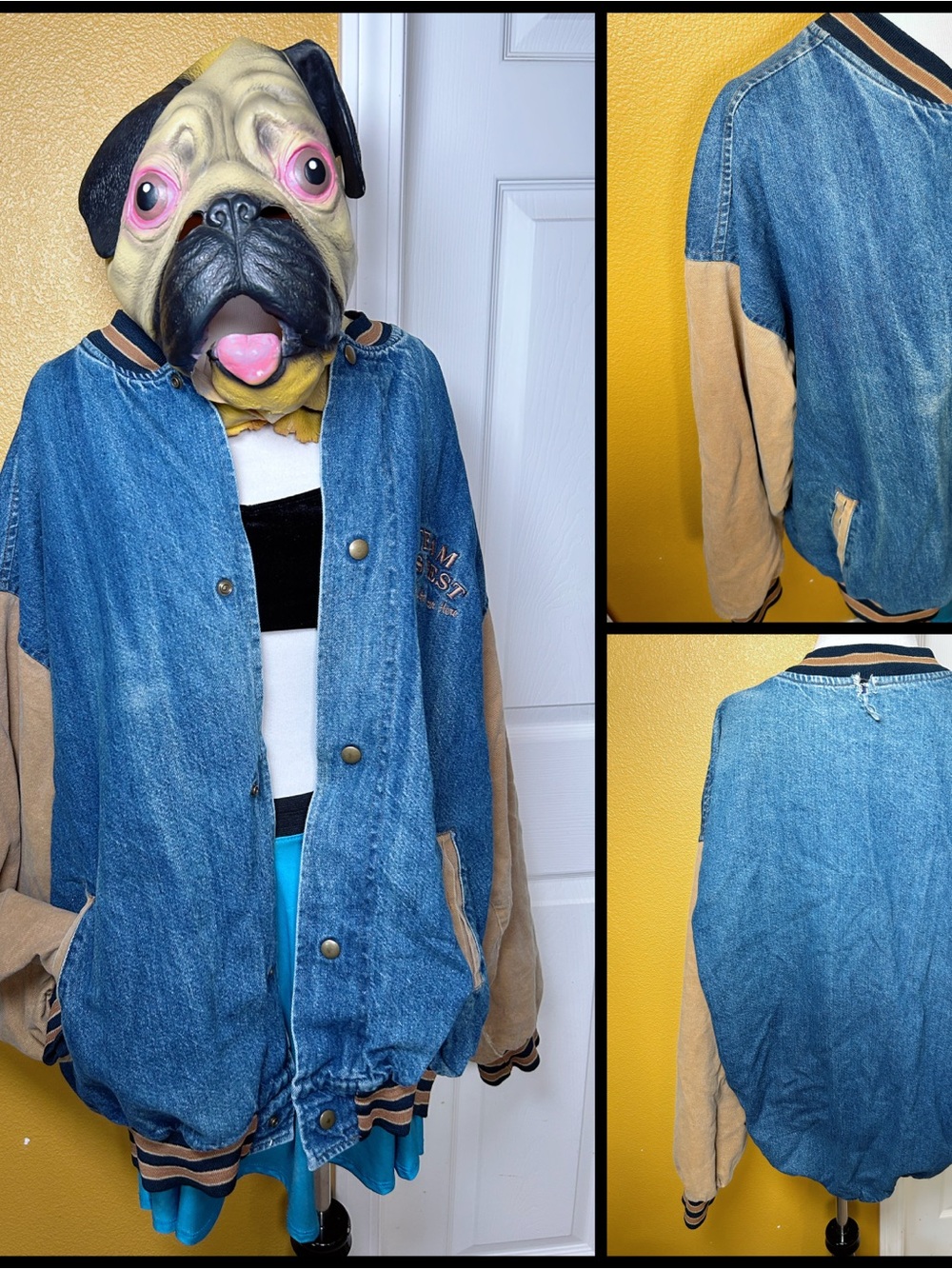 Perfect, VINTAGE, denim bomber jacket!!